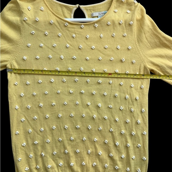 Boden French Knots Embroidered Wool Blend Lightweight Pullover Sweater Yellow - Picture 11 of 15